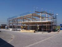 Logistikcenter Eching Holz-Stahlbeton-Konstruktion im Rohbau